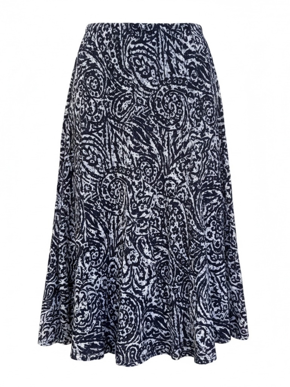 JM Collection mesh flare skirt Navy and White Patterned A-Line Skirt Size M